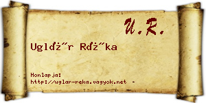 Uglár Réka névjegykártya
